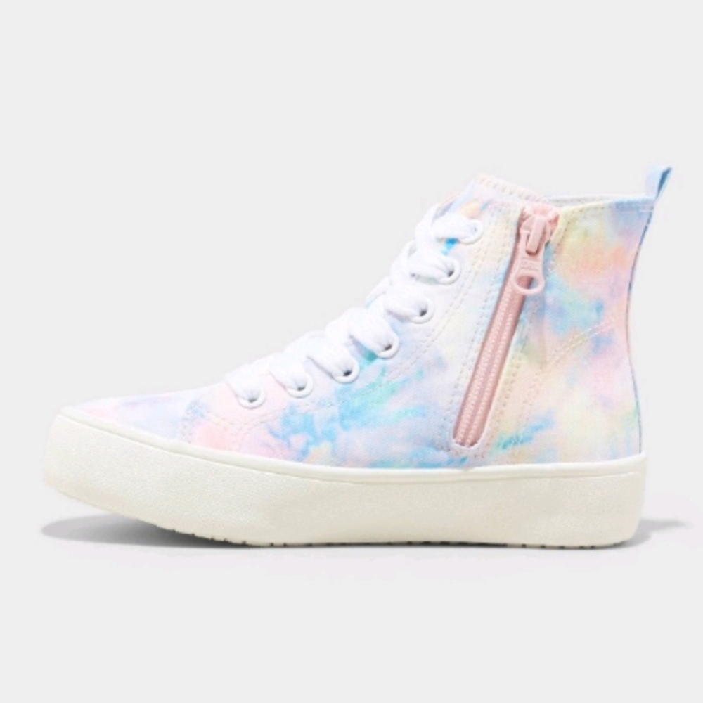 Art Class Kids' Tye-Dye High Top Sneakers ~ Multicolor Graffitti